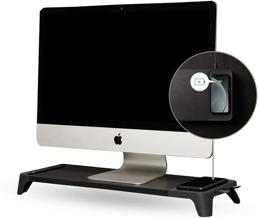 [559] EYES 8 - 3-in-1 Monitor Stand Hub with Fast Wireless Charging Pad